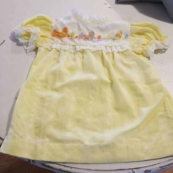 Vintage Sears Baby Dress yellow 2t - Picture 1 of 13